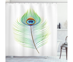 Single Retro Plume Peacock Shower Curtain