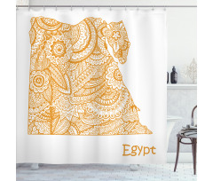 Egypt Map Flower Shower Curtain