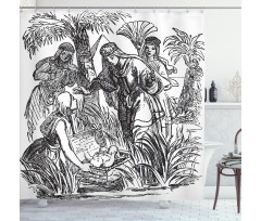 Old Engraving Baby Shower Curtain