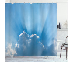Sunburst Theme Lines Shower Curtain
