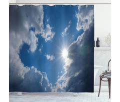 Vibrant Sun Clear Sky Shower Curtain