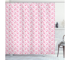 Hearts Dandelions Shower Curtain