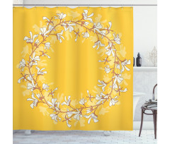 Floral Wreath with Magnolias Shower Curtain