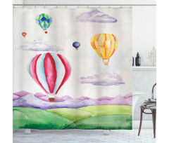 Hot Air Balloons Scene Shower Curtain