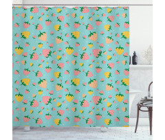 Fruits Spotted Backdrop Shower Curtain