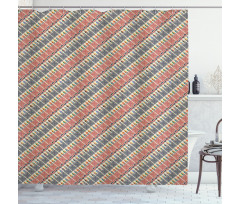 Folkloric Ornate Diagonal Shower Curtain