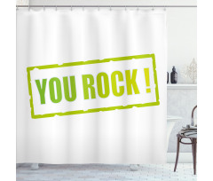 Motivational Stamp Motto Shower Curtain