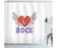 Winged Heart Motivation Shower Curtain