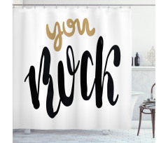 Cursive Inspirational Art Shower Curtain