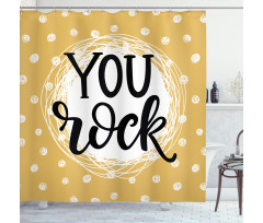 Scribble Circle Dots Art Shower Curtain