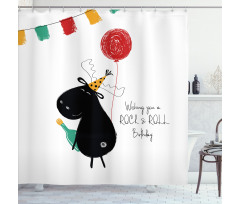 Rock and Roll Moose Shower Curtain