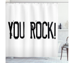 Grungy Stamp Lettering Shower Curtain