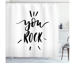 Monochrome Lettering Art Shower Curtain