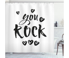 Charcoal Heart Ornaments Shower Curtain