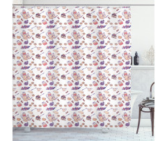 Cinnamon Rolls Croissant Shower Curtain