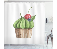 Tasty Cherry Food Graphic Shower Curtain