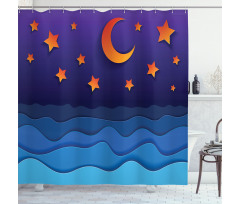 Paper Cut Style Sky Shower Curtain