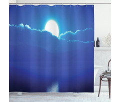 Moonlit Sky and Clouds Shower Curtain