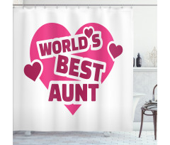 World's Best Aunt Lettering Shower Curtain