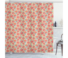 Summer Time Flowers Leaves Shower Curtain