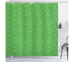 Scribbled Blooming Daisies Shower Curtain