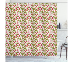 Raspberries Botany Artwork Shower Curtain