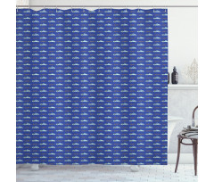 Rural Fence Vehicle Pattern Shower Curtain