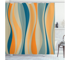 Retro Vibrant Stripes Shower Curtain