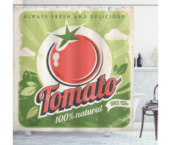 Vintage Tomato Poster Shower Curtain