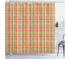 Vivid Modern Grunge Lines Shower Curtain