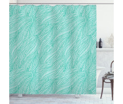 Abstract Doodle Leaves Shower Curtain