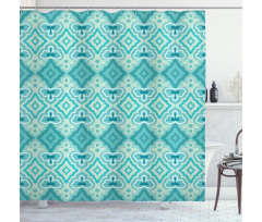 Geometric Vintage Floral Shower Curtain
