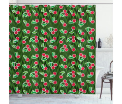 Fresh Fruits on Zigzag Art Shower Curtain