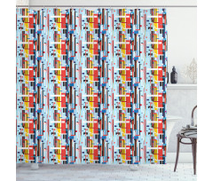 Colorful Digital Stripes Shower Curtain