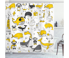 Childish Funny Animals Shower Curtain