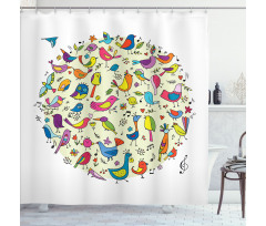 Vivid Little Birds Shower Curtain