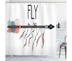 Native Arrow and Feather Fly Shower Curtain