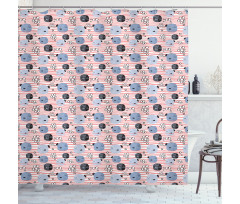 Fish and Bubbles on Stripes Shower Curtain