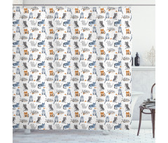 Sketchy Kittens Shower Curtain