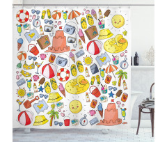 Vivid Summer Vacation Items Shower Curtain