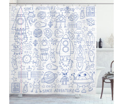 Cosmic Space Adventure Shower Curtain