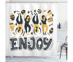 Enjoy Dancing Women Desserts Shower Curtain