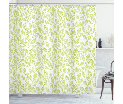 Green Leaves Branches Shower Curtain
