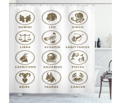 Classic Zodiac Chart Shower Curtain