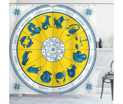 Zodiac Natal Chart Shower Curtain