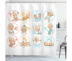 Zodiac Signs Design Shower Curtain