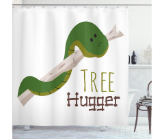 Cartoon Snake Mascot Love Shower Curtain
