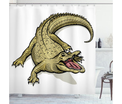 Exotic Wild Crocodile Shower Curtain