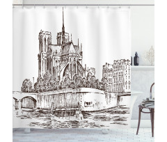 Old Engraved Shower Curtain