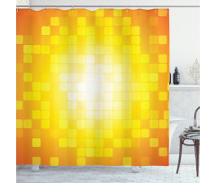 Retro Pixel Art Squares Shower Curtain